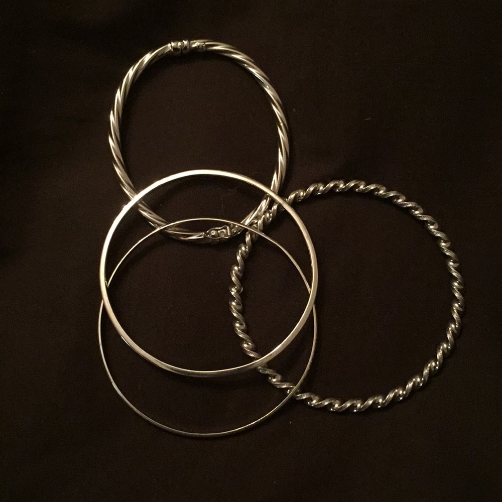 Sterling Silver Bangle Bracelets 925 Sterling - image 1